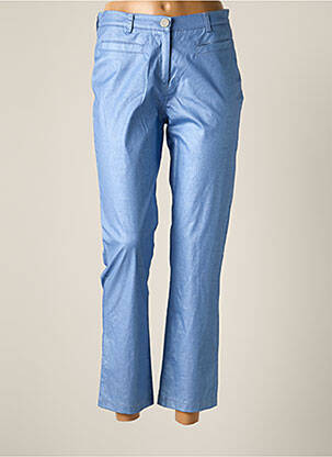 Pantalon 7/8 fermeture zippée sous rabat boutonné taille normale bleu JUMFIL femme