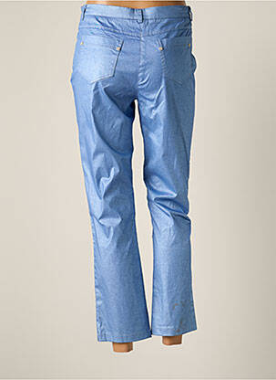 Pantalon 7/8 fermeture zippée sous rabat boutonné taille normale bleu JUMFIL femme