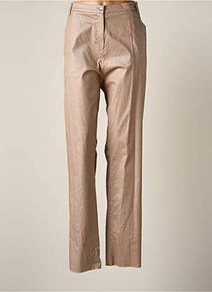 Pantalon droit fermeture zippée sous rabat boutonné taille normale rose JUMFIL femme