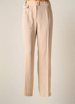 Pantalon droit fermeture zippée sous rabat boutonné taille normale rose JUMFIL femme