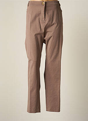 Pantalon slim taille haute taille haute marron JUMFIL femme