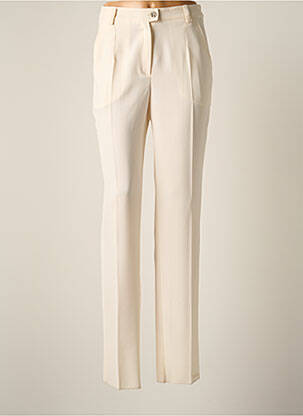 Pantalon droit taille haute taille haute beige JUMFIL femme