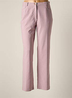Pantalon droit fermeture zippée sous rabat boutonné taille normale violet JUMFIL femme