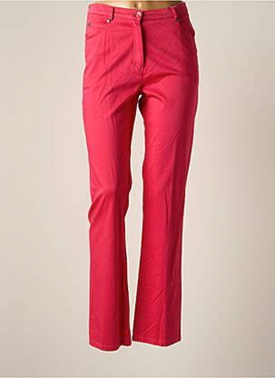 Pantalon droit stretch taille haute rose JUMFIL femme