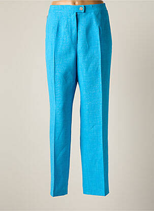 Pantalon droit taille à pinces taille haute bleu JUMFIL femme