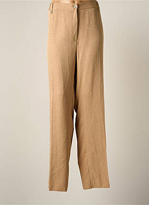 Pantalon droit taille haute taille haute beige JUMFIL femme