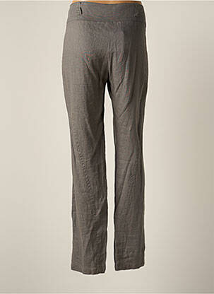 Pantalon droit fermeture zippée sous rabat boutonné taille normale gris LAUREN VIDAL femme