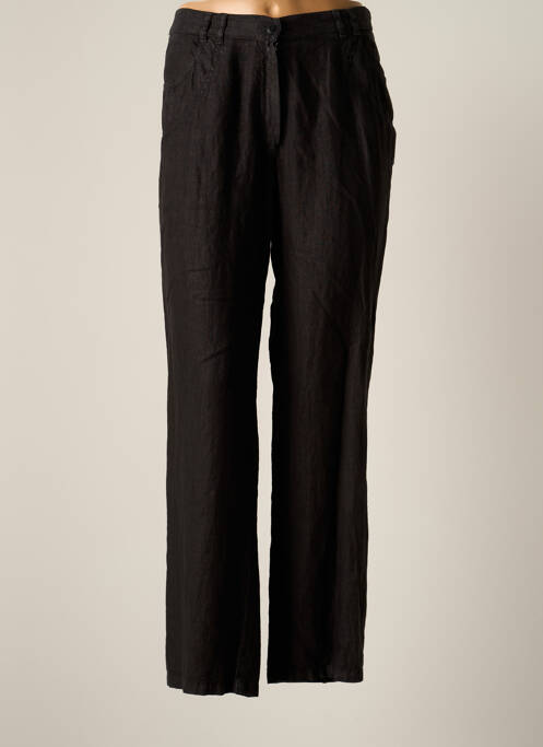 Pantalon droit fermeture zippée sous rabat boutonné taille normale noir JUMFIL femme