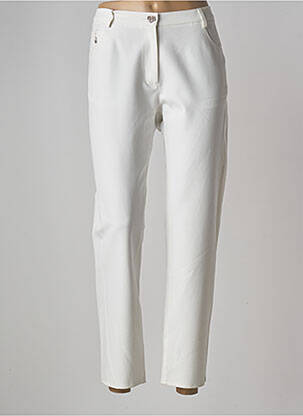 Pantalon 7/8 tissage popeline taille normale beige JUMFIL femme