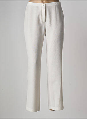 Pantalon droit tissage crêpe taille haute beige JUMFIL femme