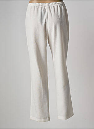 Pantalon droit tissage crêpe taille haute beige JUMFIL femme