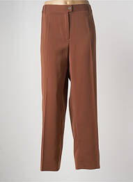 Pantalon droit tissage crêpe taille normale marron JUMFIL femme