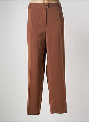 Pantalon droit tissage crêpe taille normale marron JUMFIL femme