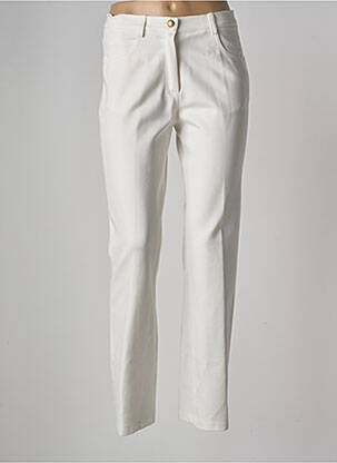Pantalon slim tissage popeline taille haute blanc JUMFIL femme