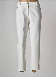 Pantalon 7/8 tissage popeline taille normale blanc JUMFIL femme