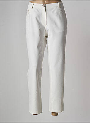 Pantalon 7/8 tissage popeline taille normale blanc JUMFIL femme