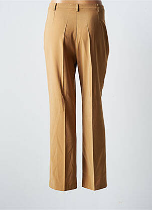 Pantalon droit tissage crêpe taille haute marron JUMFIL femme