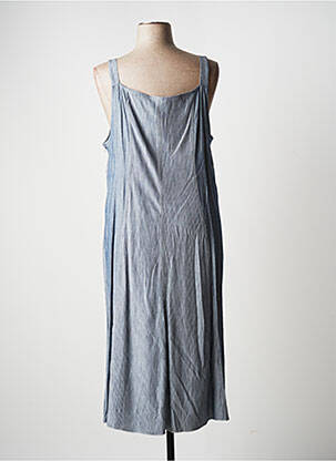 Robe longue tissage crêpe fines bretelles bleu JUMFIL femme