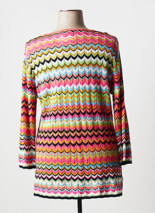 Pull tunique finition bords-côtes manches longues orange JUMFIL femme