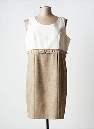 Robe mi-longue tissage crêpe sans manche gris JUMFIL femme