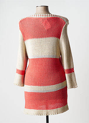 Pull tunique finition bords-côtes manches longues orange JUMFIL femme