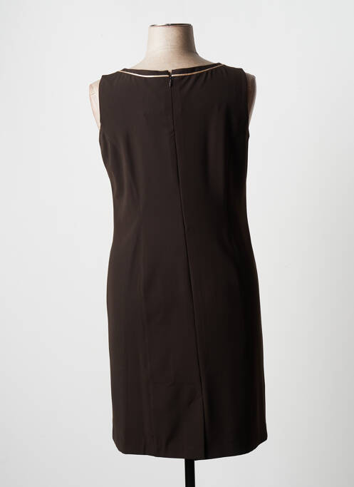 Robe mi-longue tissage crêpe sans manche marron JUMFIL femme