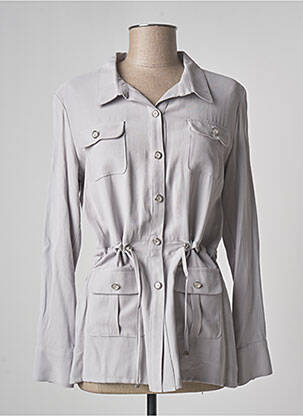 Veste casual col chemisier gris JUMFIL femme