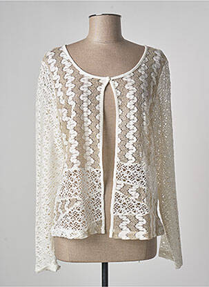 Gilet manches longues col rond beige JUMFIL femme
