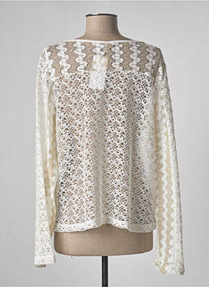 Gilet manches longues col rond beige JUMFIL femme