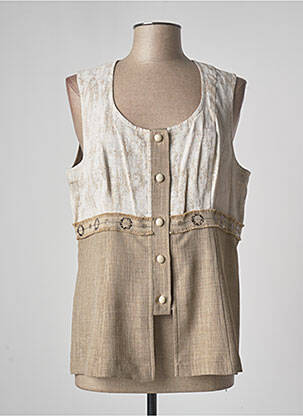 Gilet sans manche fermeture boutonnée sur le devant beige JUMFIL femme