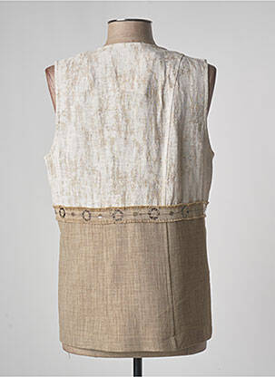 Gilet sans manche fermeture boutonnée sur le devant beige JUMFIL femme