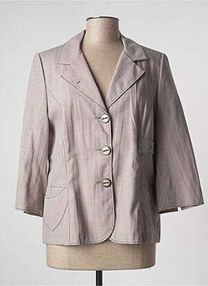 Veste casual col tailleur beige FRANCE RIVOIRE femme