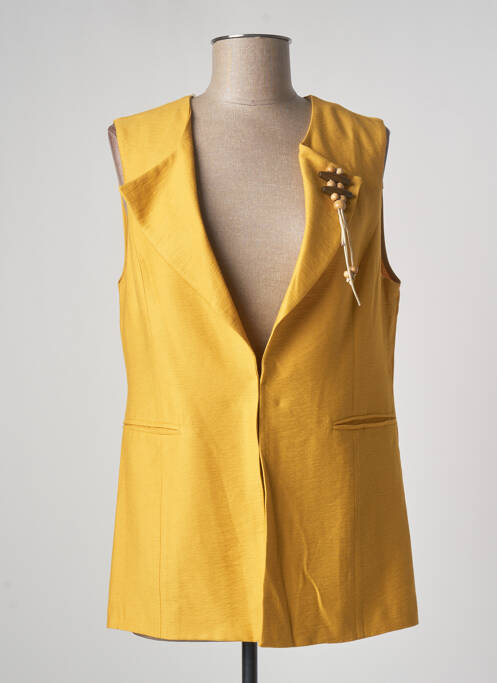 Gilet sans manche fausses poches jaune JUMFIL femme