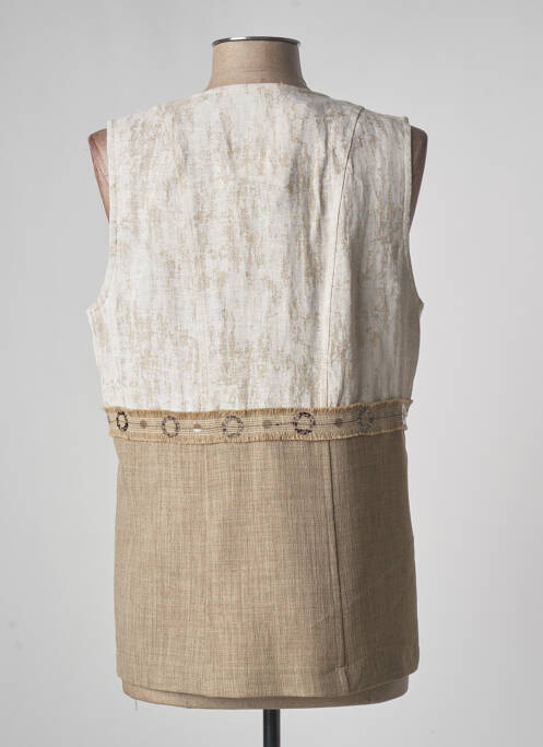 Gilet sans manche fermeture boutonnée sur le devant beige JUMFIL femme