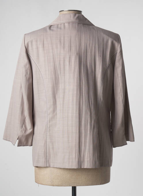 Veste casual col tailleur beige FRANCE RIVOIRE femme