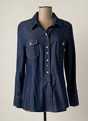 Chemisier poches poitrine manches longues bleu JUMFIL femme