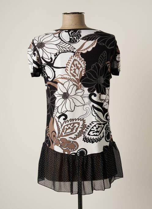 Tunique manches courtes coupe cintrée noir JUMFIL femme