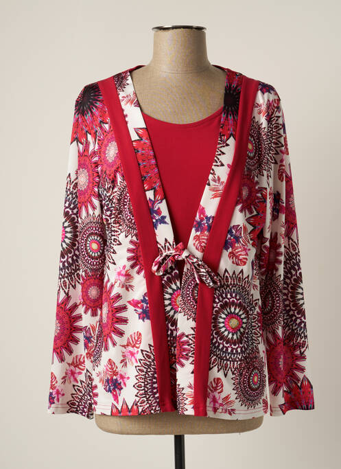 Top imprimé fantaisie manches longues rose JUMFIL femme