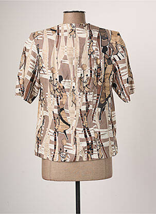 Chemisier coupe cintrée manches courtes beige JUMFIL femme