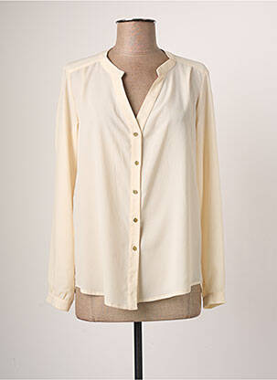 Chemisier tissage crêpe manches longues beige JUMFIL femme