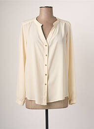 Chemisier tissage crêpe manches longues beige JUMFIL femme