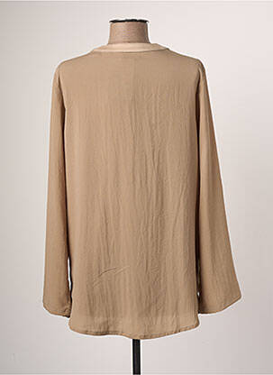 Chemisier tissage crêpe manches longues marron JUMFIL femme