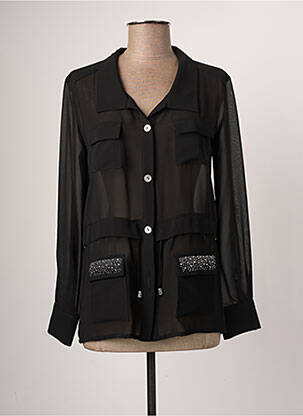 Veste casual col chemisier noir JUMFIL femme