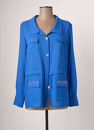 Veste casual col chemisier bleu JUMFIL femme