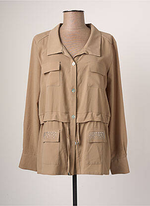 Veste casual col chemisier marron JUMFIL femme