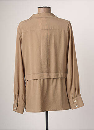 Veste casual col chemisier marron JUMFIL femme