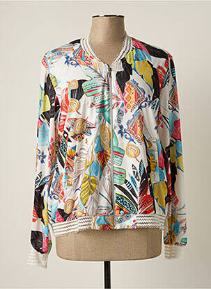 Blouson finition bords-côtes blanc JUMFIL femme