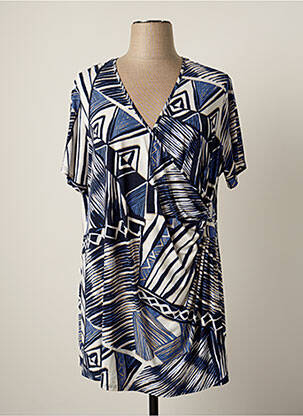 Tunique manches courtes tissage jersey bleu JUMFIL femme