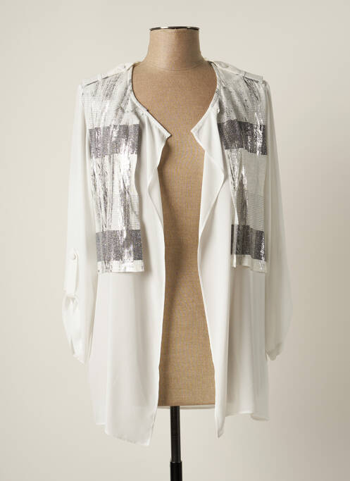 Veste casual col rond blanc JUMFIL femme