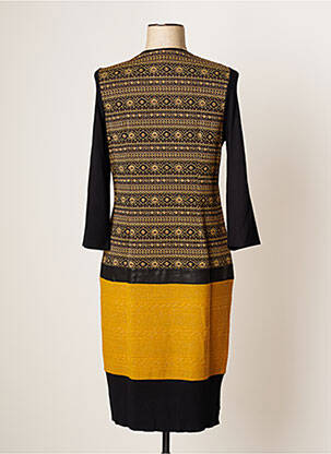 Robe mi-longue manches longues manches longues jaune JUMFIL femme